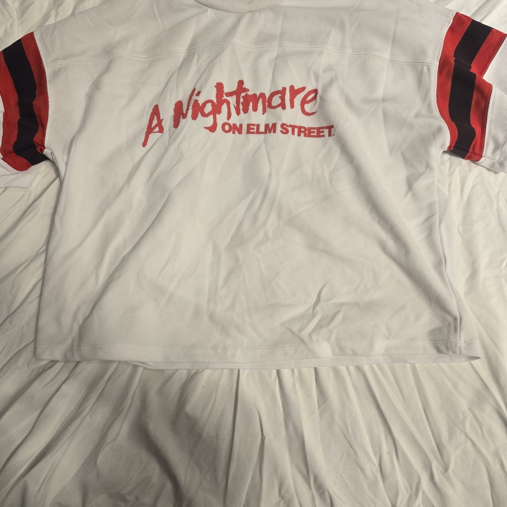 White and Red Graphic Tee